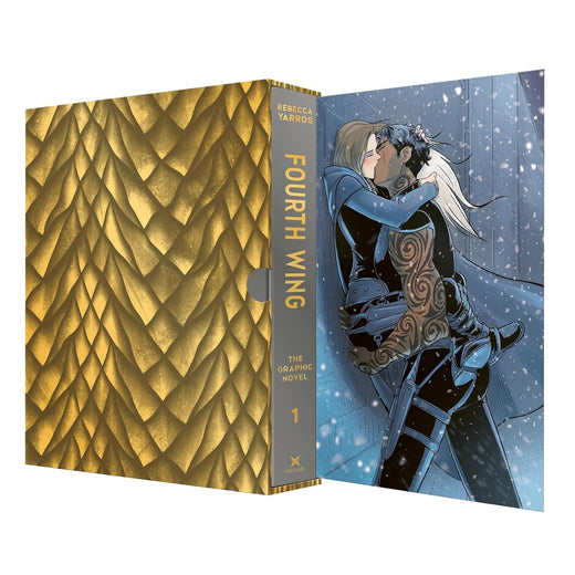 Fourth Wing: The Graphic Novel, Volume One, deluxe editie met gouden slipcase in drakenschubben