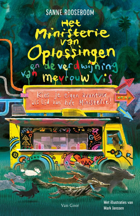 Omslag van Ministerie van Oplossingen en de verdwijning van mevrouw Vis van Sanne Rooseboom, paperback