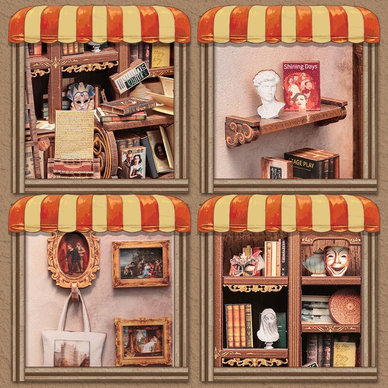 Miniatuurhuisje The Drama Bookshop detail