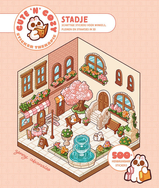 Omslag van Cute 'n' Cozy Sticker Therapie: Stadje van Zenny Abanales