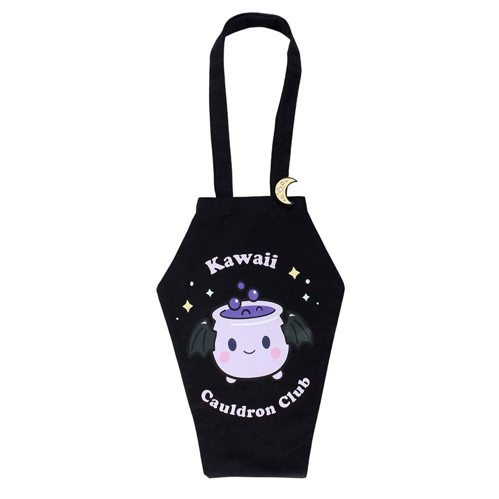 Kawaii Cauldron Club tote bag met pin bij Tea & Tales