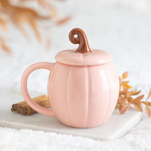 Roze pompoenmok met deksel bij Tea & Tales