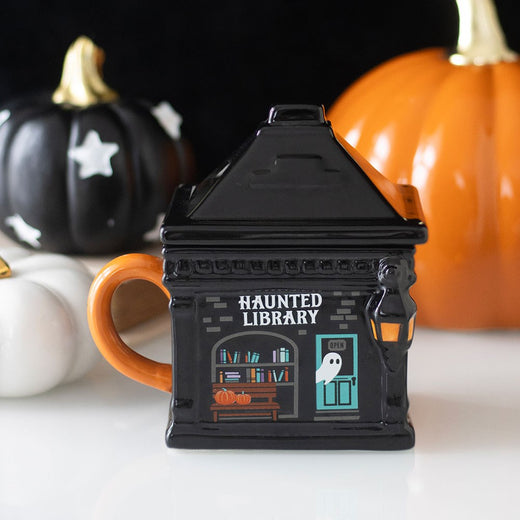 Haunted Library mok met deksel bij Tea & Tales