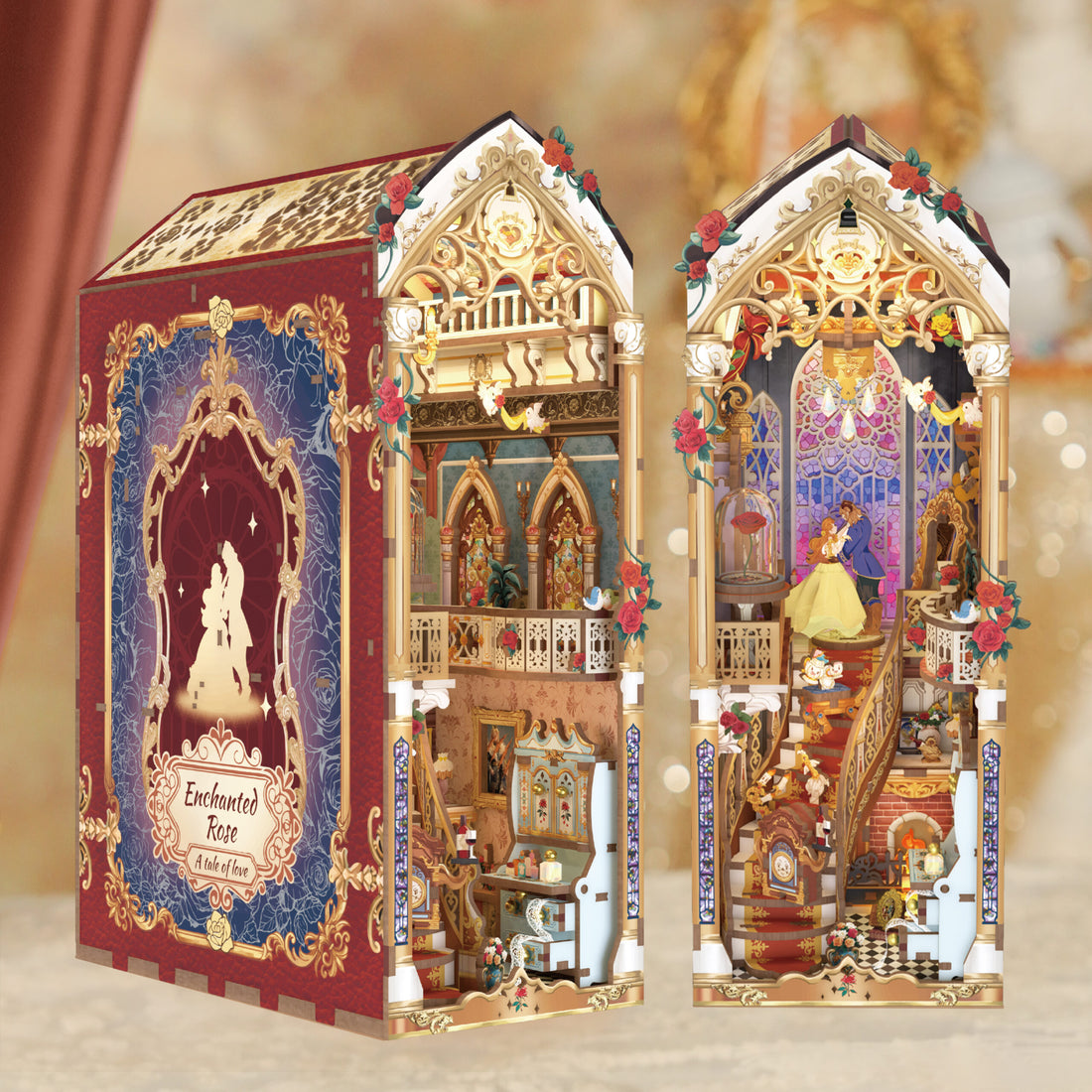 Book Nook Enchanted Rose detail
